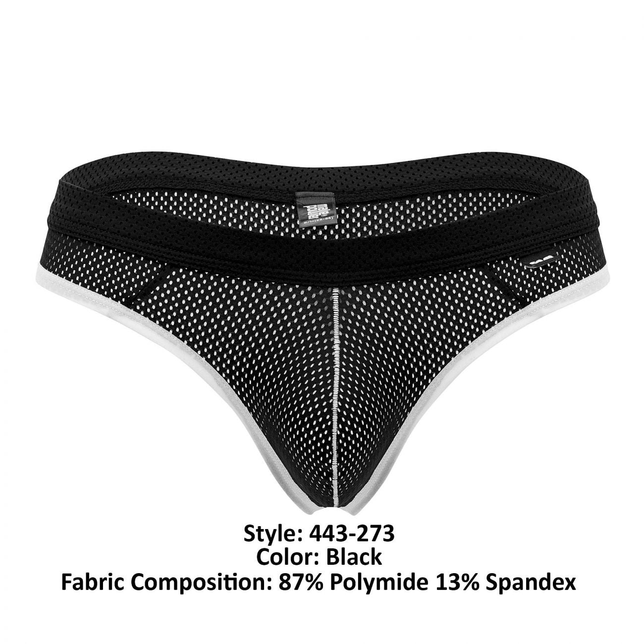 Male Power 443-273 Sport Mesh Thong Black
