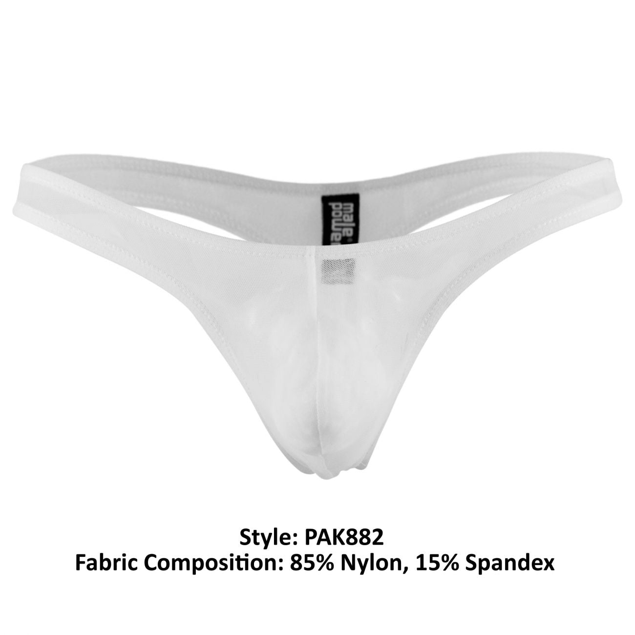 Male Power PAK882 Euro Male Mesh Mini Pouch Thong White