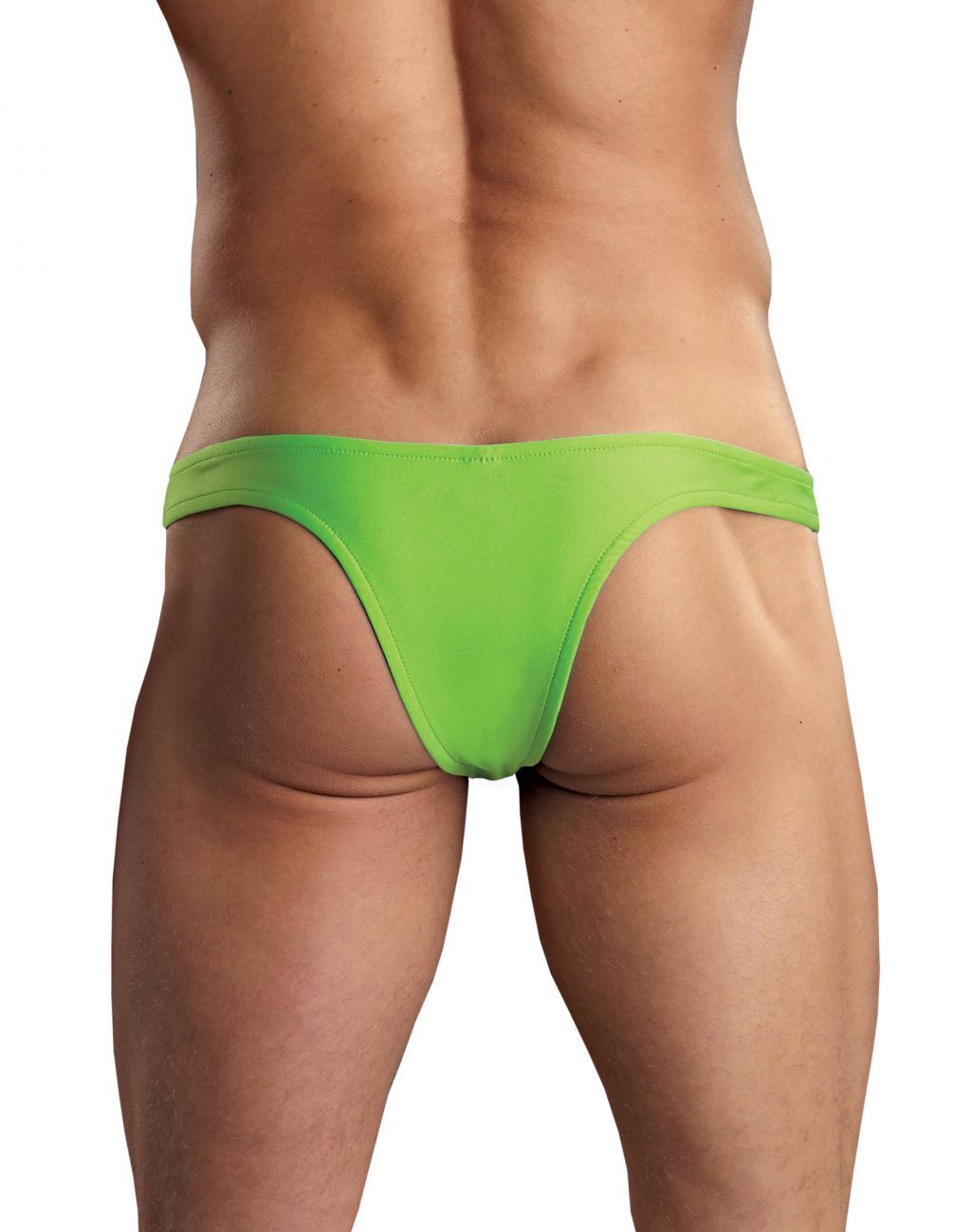 Male Power PAK874 Euro Male Spandex Full Cut Thong Lime