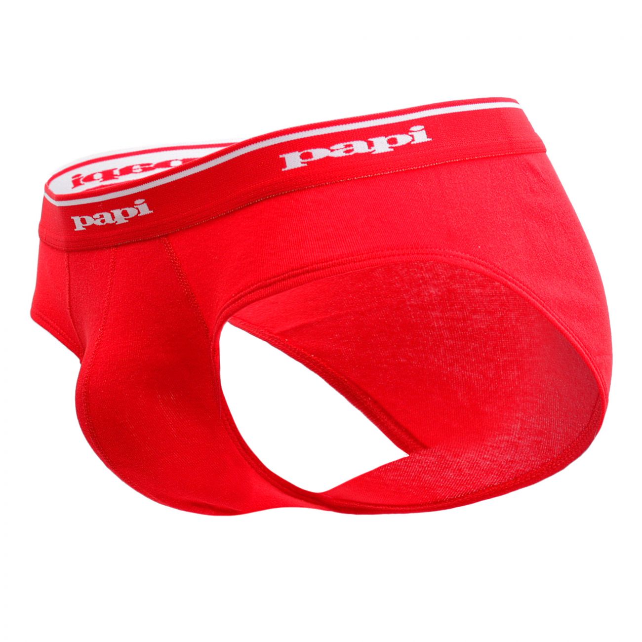 Papi 554101-999 3PK 1X1 Rib Low Rise Brief Black-Red-Turquoise