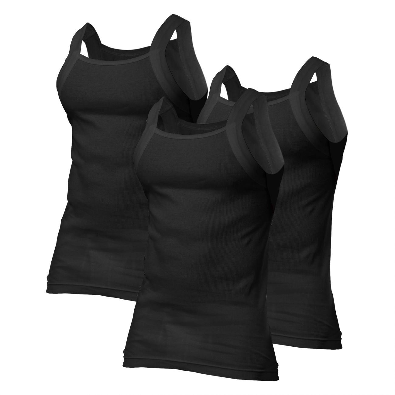 Papi 559102-001 3PK Square Neck Tank Black