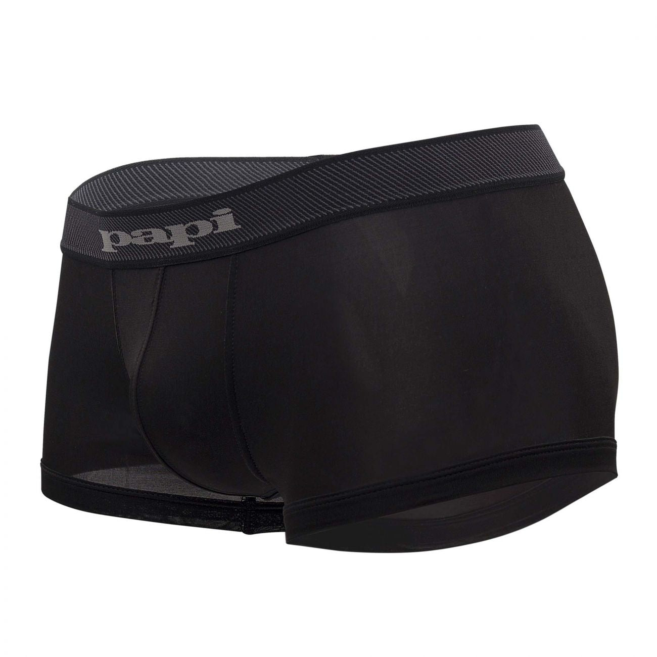 Papi 626182-962 Cool2 2PK Solid-Print Brazilian Trunks Black Gray