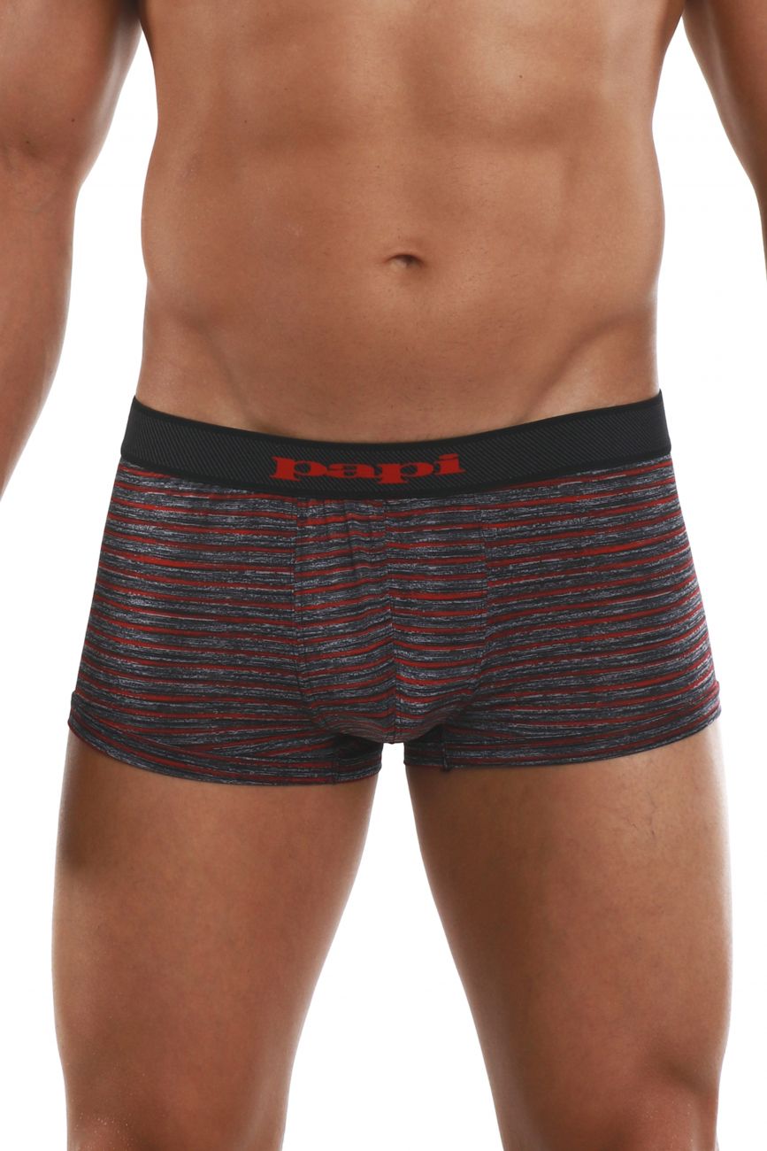 Papi 626183-982 Cool2 2PK Solid-Print Brazilian Trunks Black Red