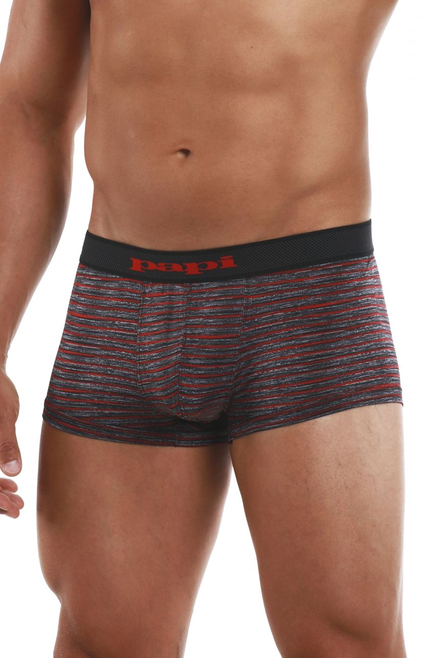 Papi 626183-982 Cool2 2PK Solid-Print Brazilian Trunks Black Red