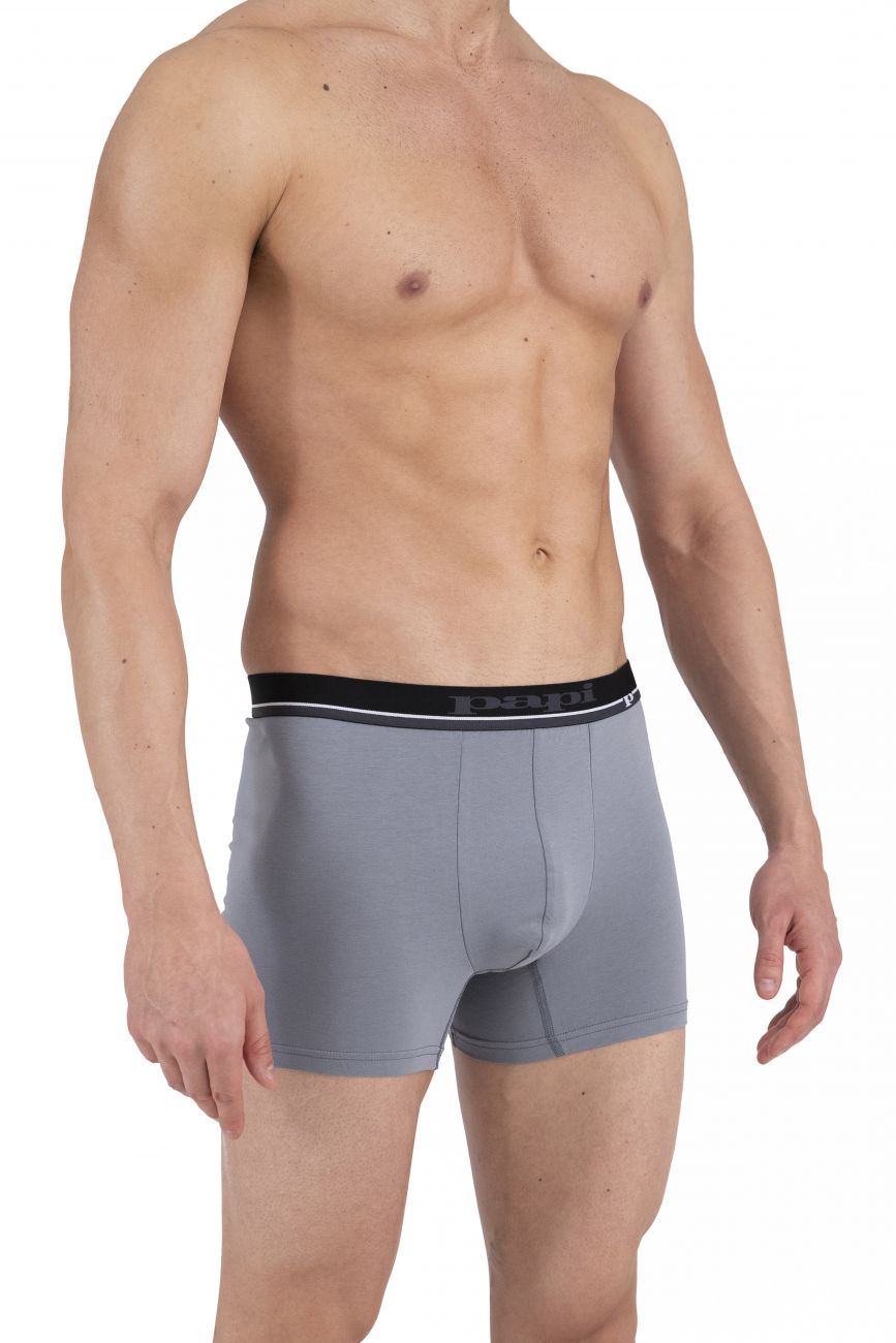 Papi 990002-962 4PK Boxer Briefs Gray Black