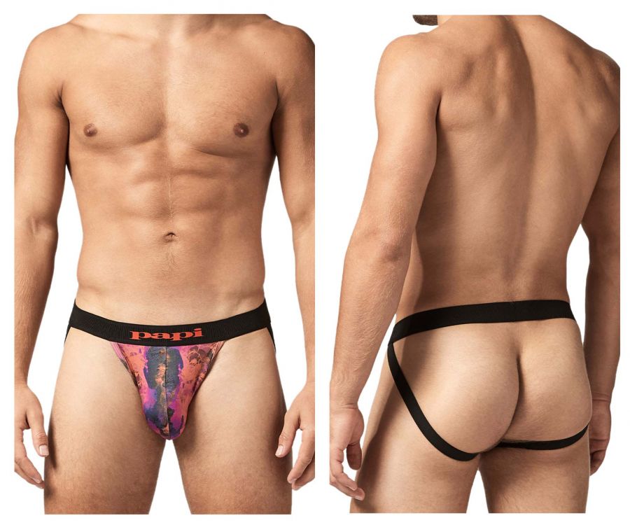 Papi UMPA051 Fashion Microflex Brazilian Jockstrap Sunset Multi Print