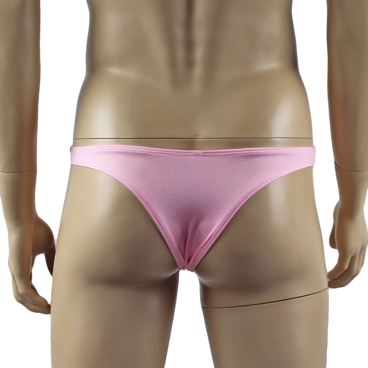Mens Lingerie Stretch Lycra Capri Bikini with Lace (light pink plus other colours)