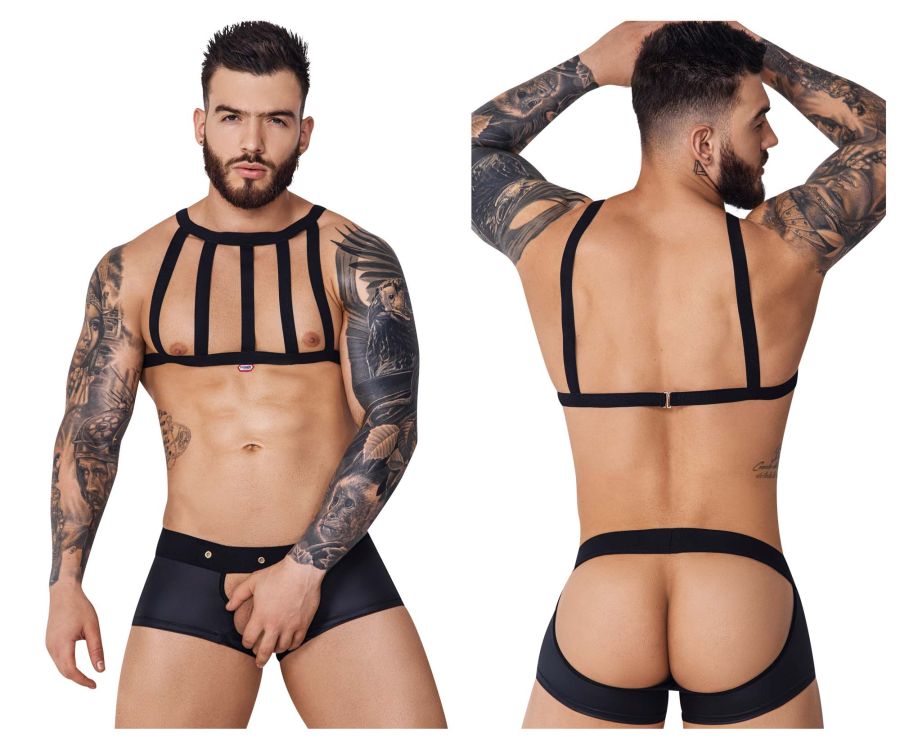 Pikante 1086 Hard Harness Jockstrap Black