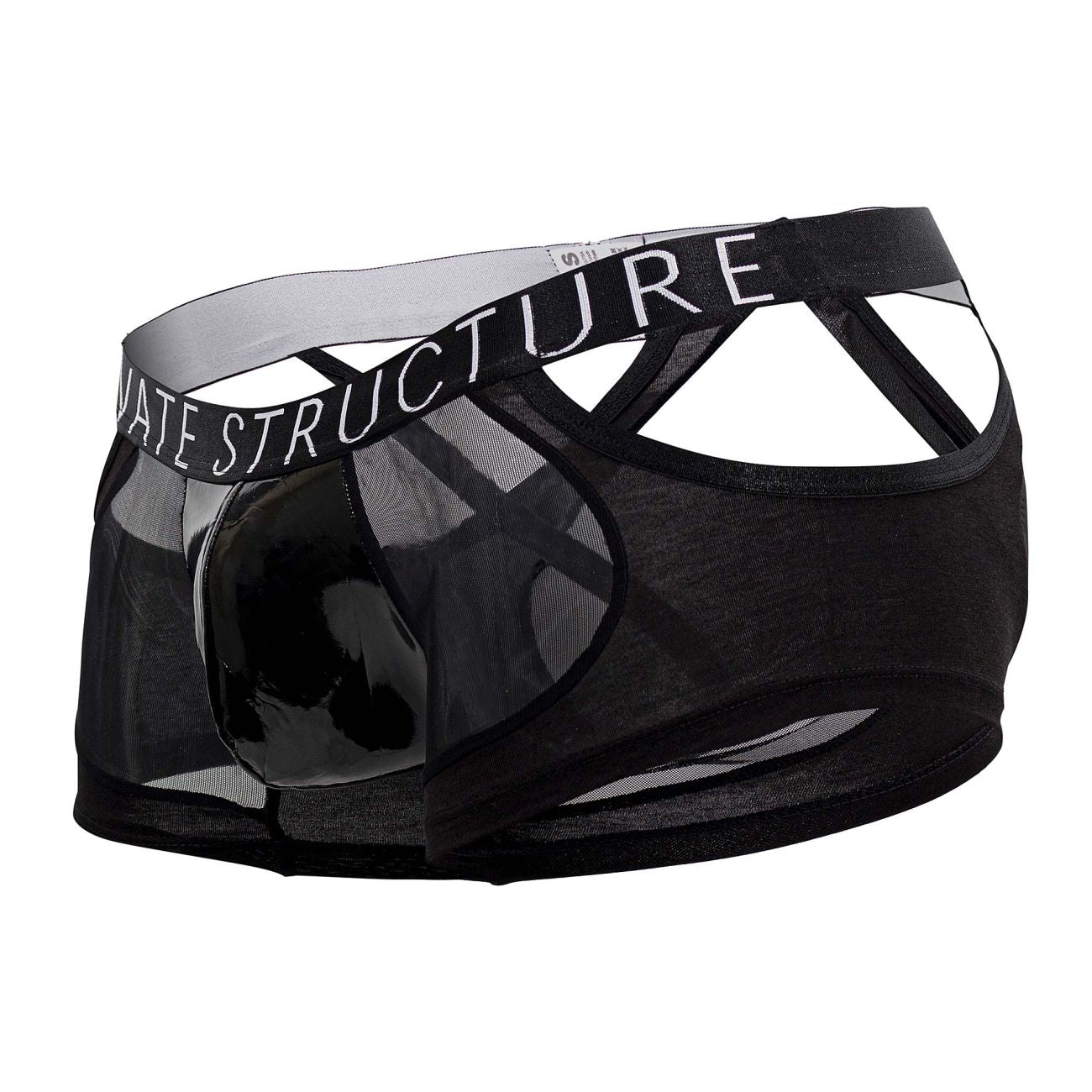 Private Structure LCUT4420 Alpha Low Waist Mesh Back Jockstrap Trunks Black