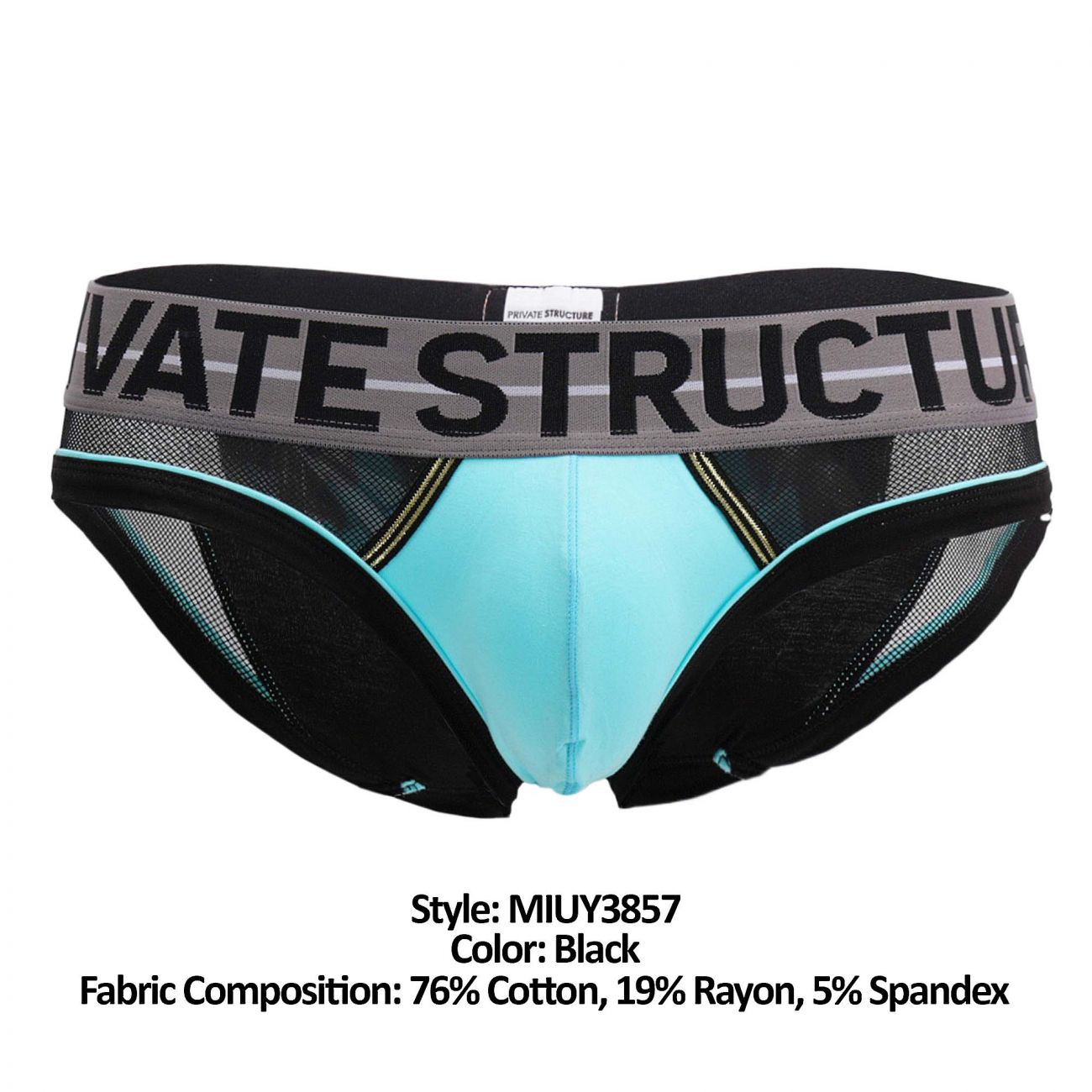 Private Structure MIUY3857 Momentum Orange Mini Briefs Black