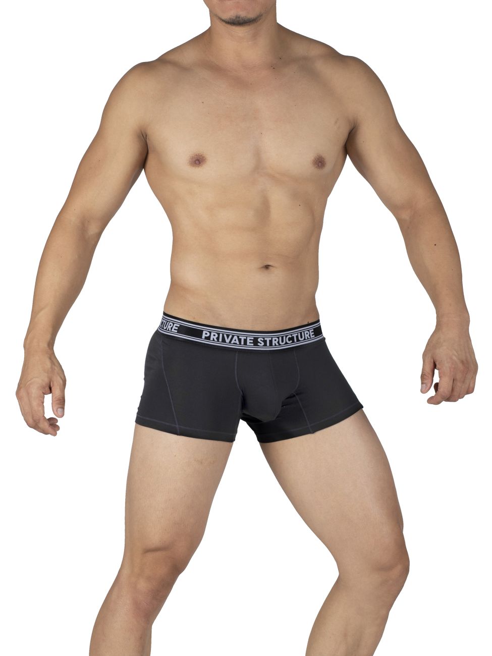 Private Structure PBUT4379 Bamboo Mid Waist Trunks Raven Black