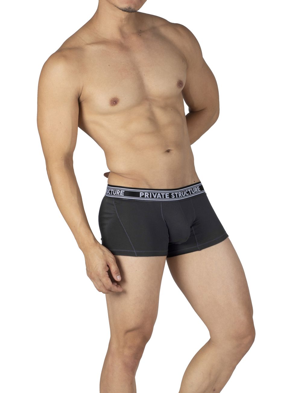 Private Structure PBUT4379 Bamboo Mid Waist Trunks Raven Black