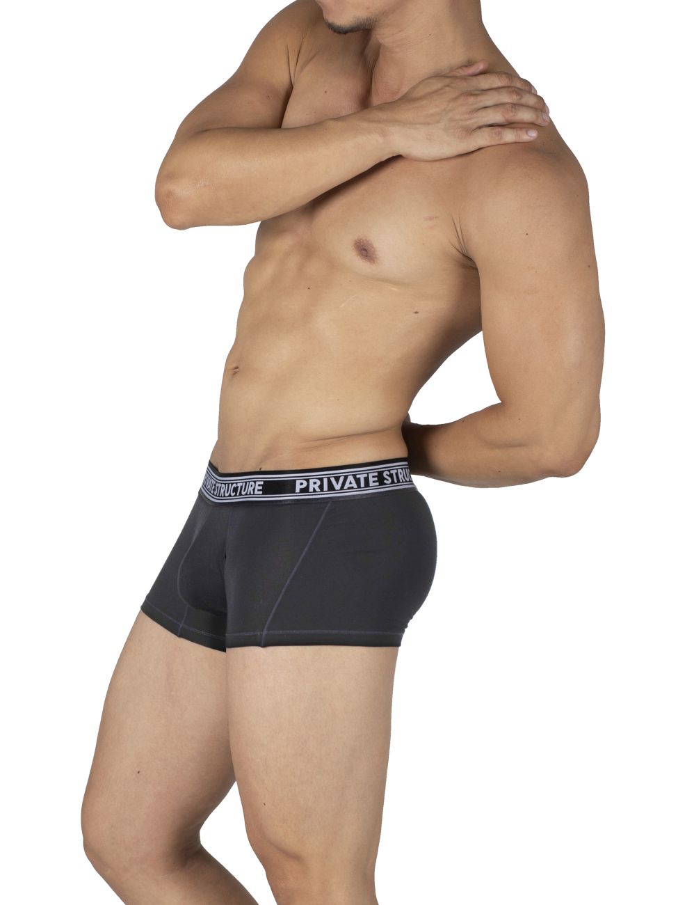 Private Structure PBUT4379 Bamboo Mid Waist Trunks Raven Black