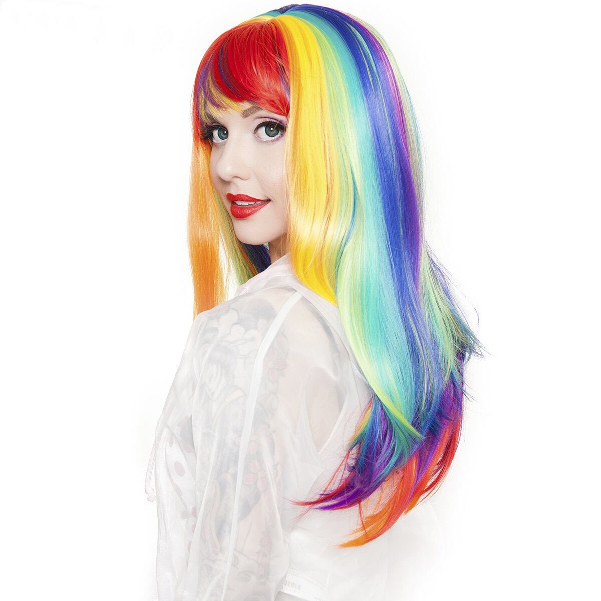 Rockstar Gay Rainbow Rock Wavy Wig