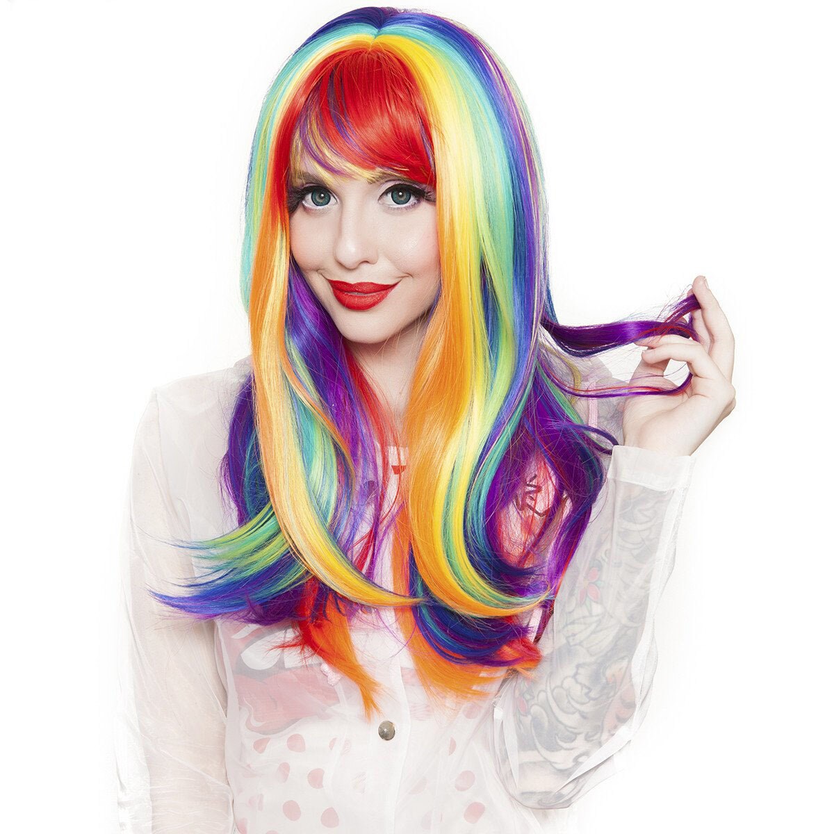 Rockstar Gay Rainbow Rock Wavy Wig