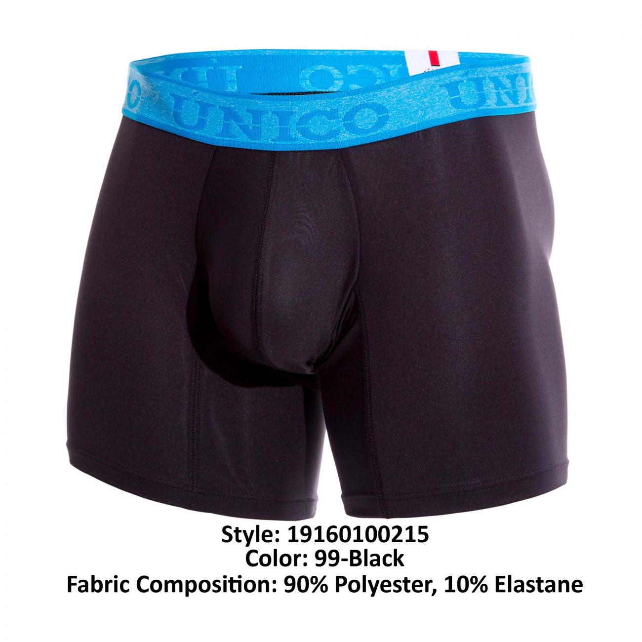 Unico 19160100215 COLORS Dinamico Boxer Briefs Black
