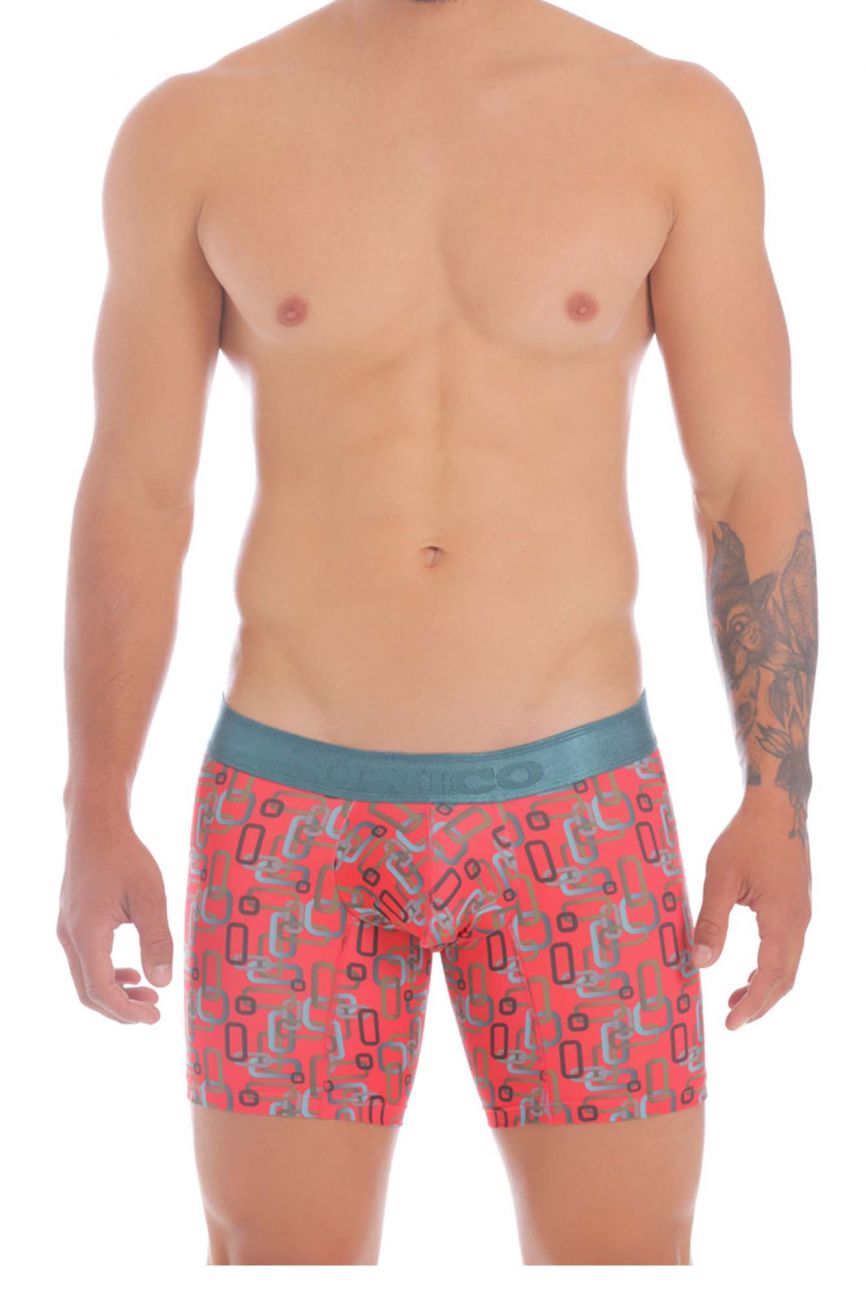 Unico 20070100229 Scheme Boxer Briefs Red Printed