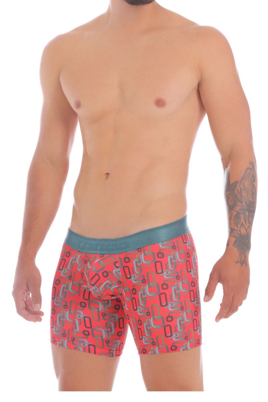 Unico 20070100229 Scheme Boxer Briefs Red Printed
