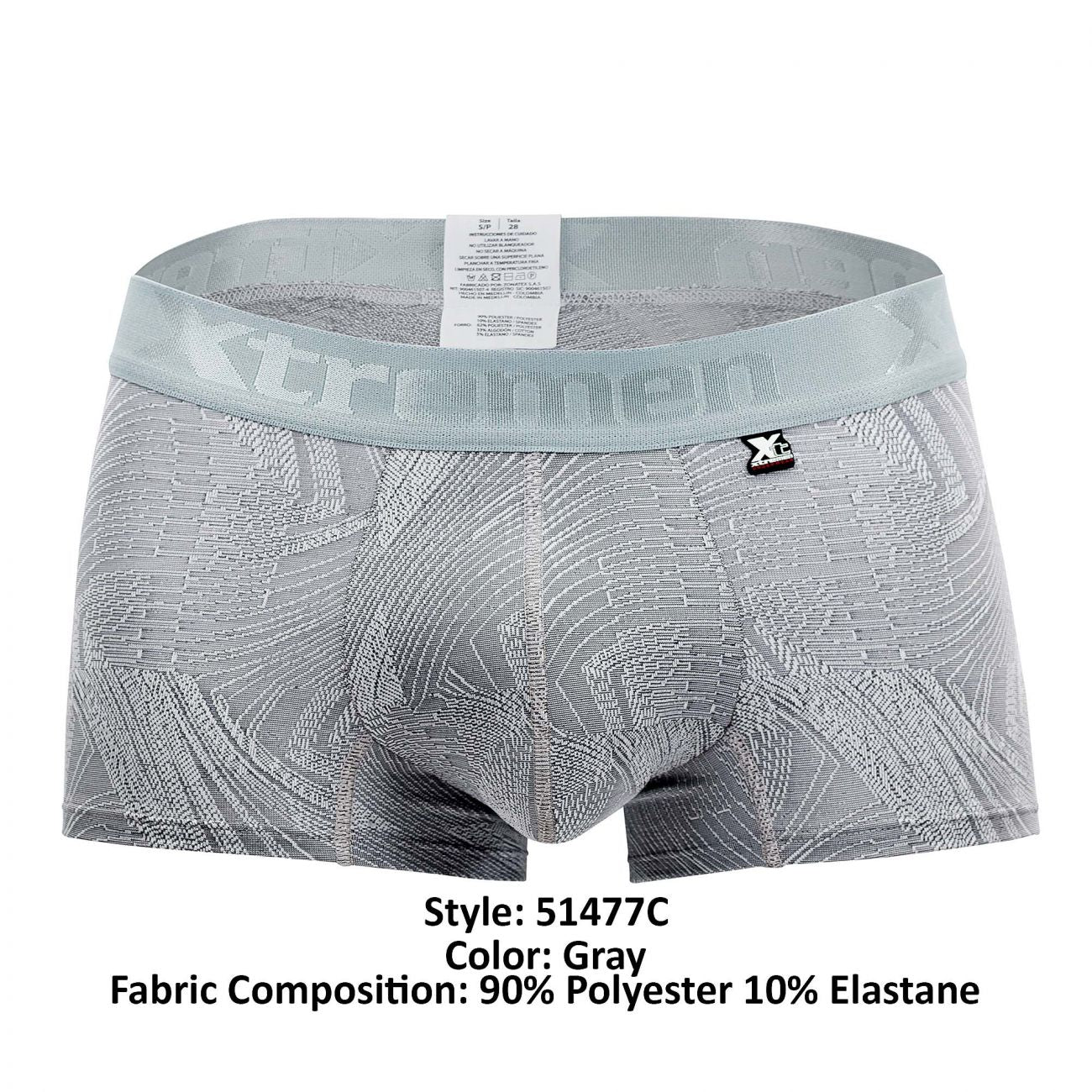 Xtremen 51477C Microfiber Jacquard Trunks Gray