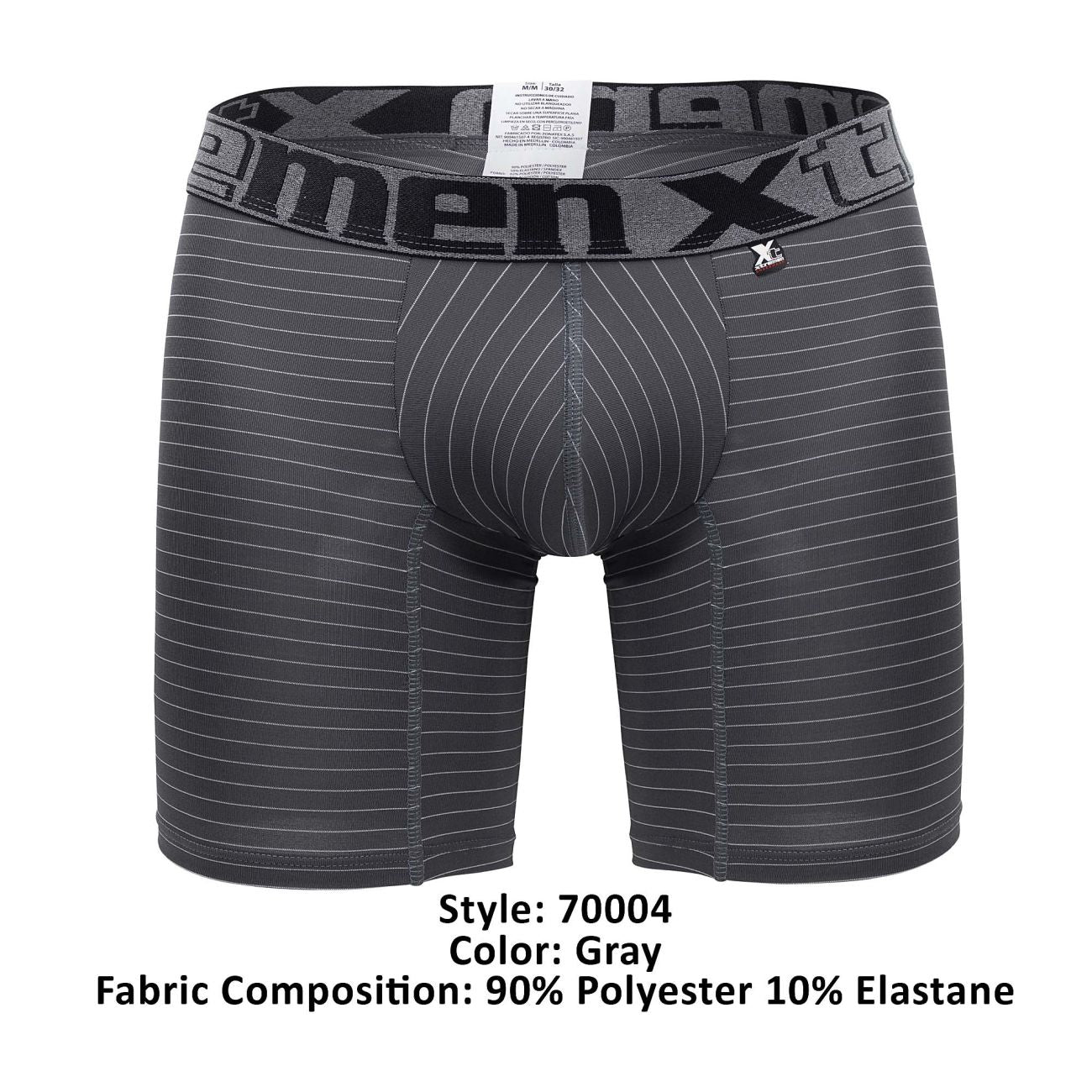 Xtremen 70004 Striped Boxer Briefs Gray Plus Sizes