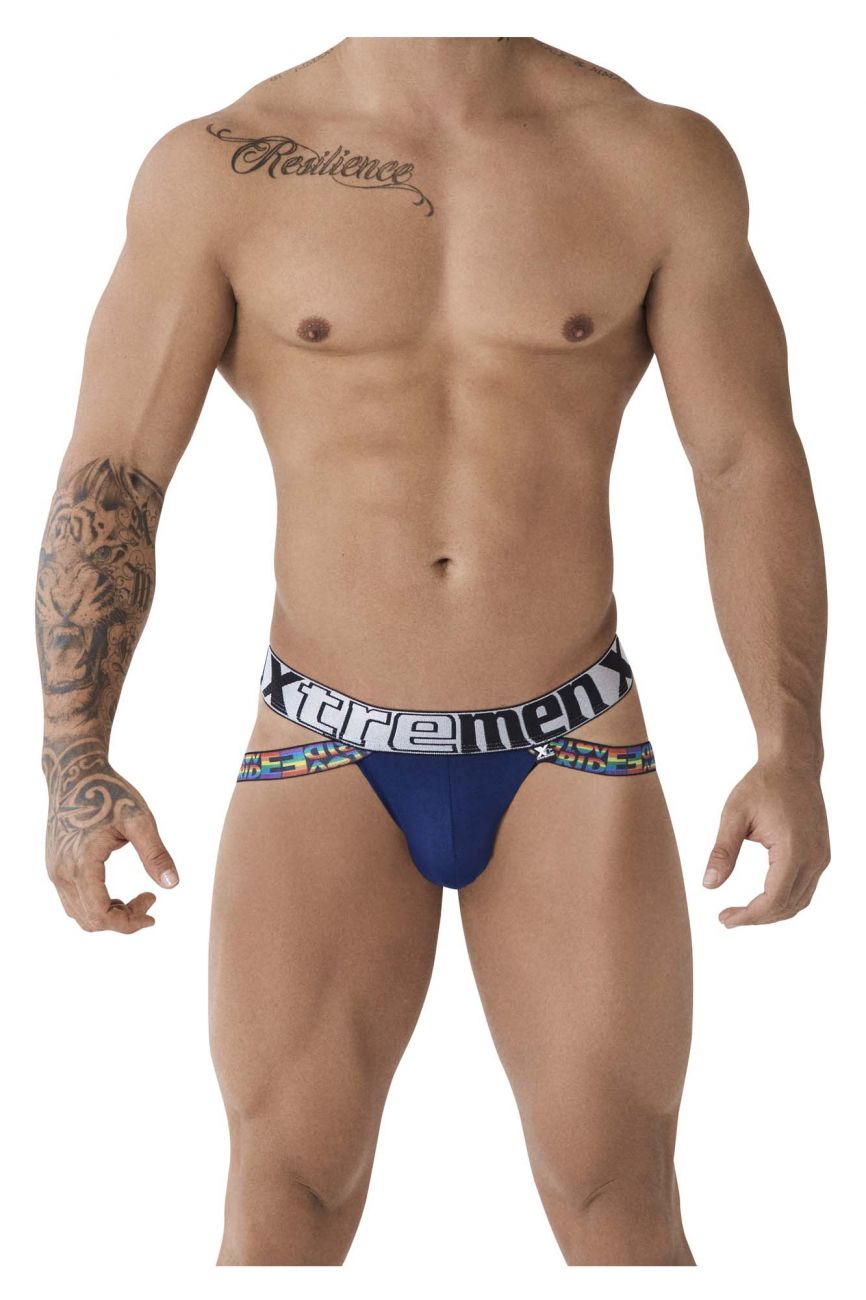 Xtremen 91084 Microfiber Pride Jockstrap Blue