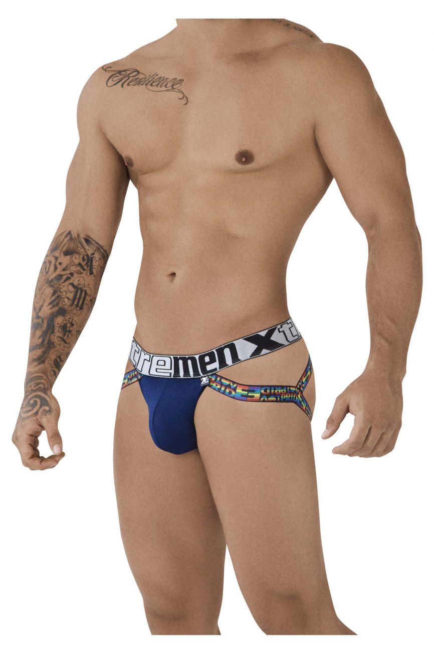 Xtremen 91084 Microfiber Pride Jockstrap Blue