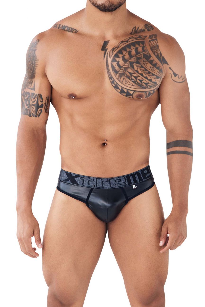 Xtremen 91113 Faux Leather Thongs Black