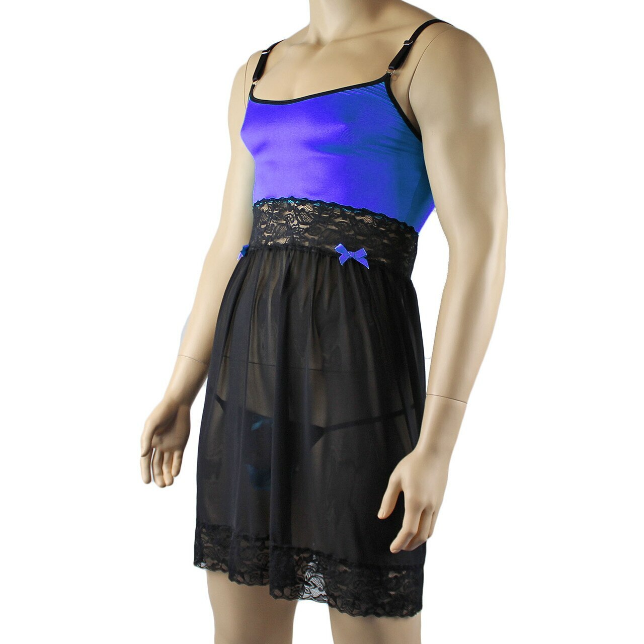 Mens Sexy Lingerie Nightwear Chemise with G string (blue plus other colours)