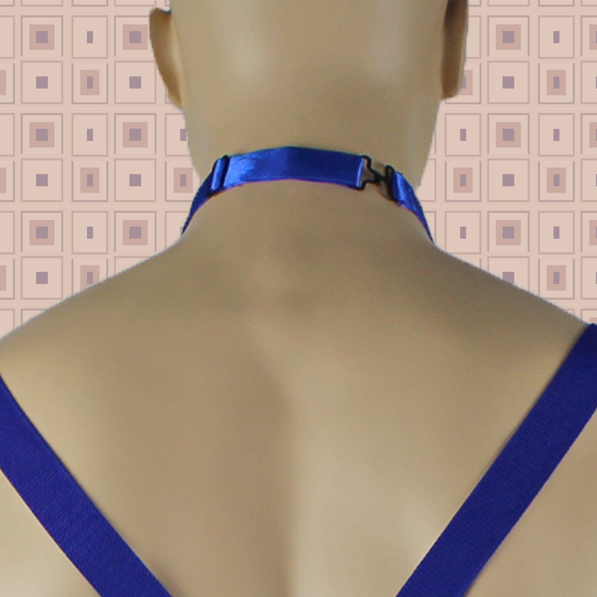 SALE - Satin Bow Tie Blue