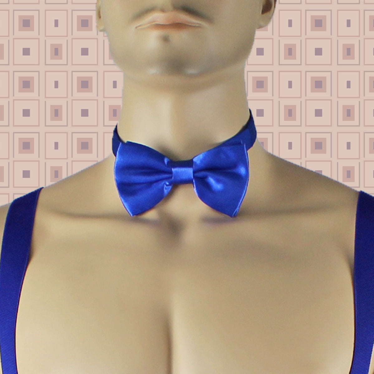SALE - Satin Bow Tie Blue
