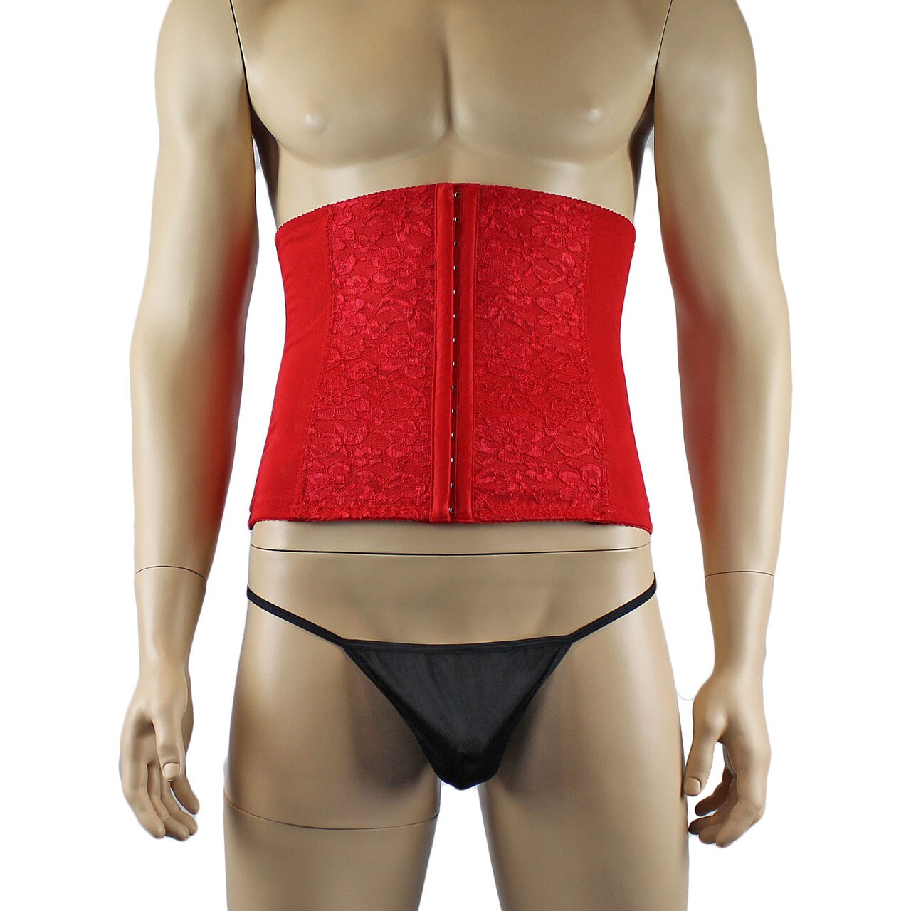 Mens and Womens Bustier Waist Cincher Corset Red