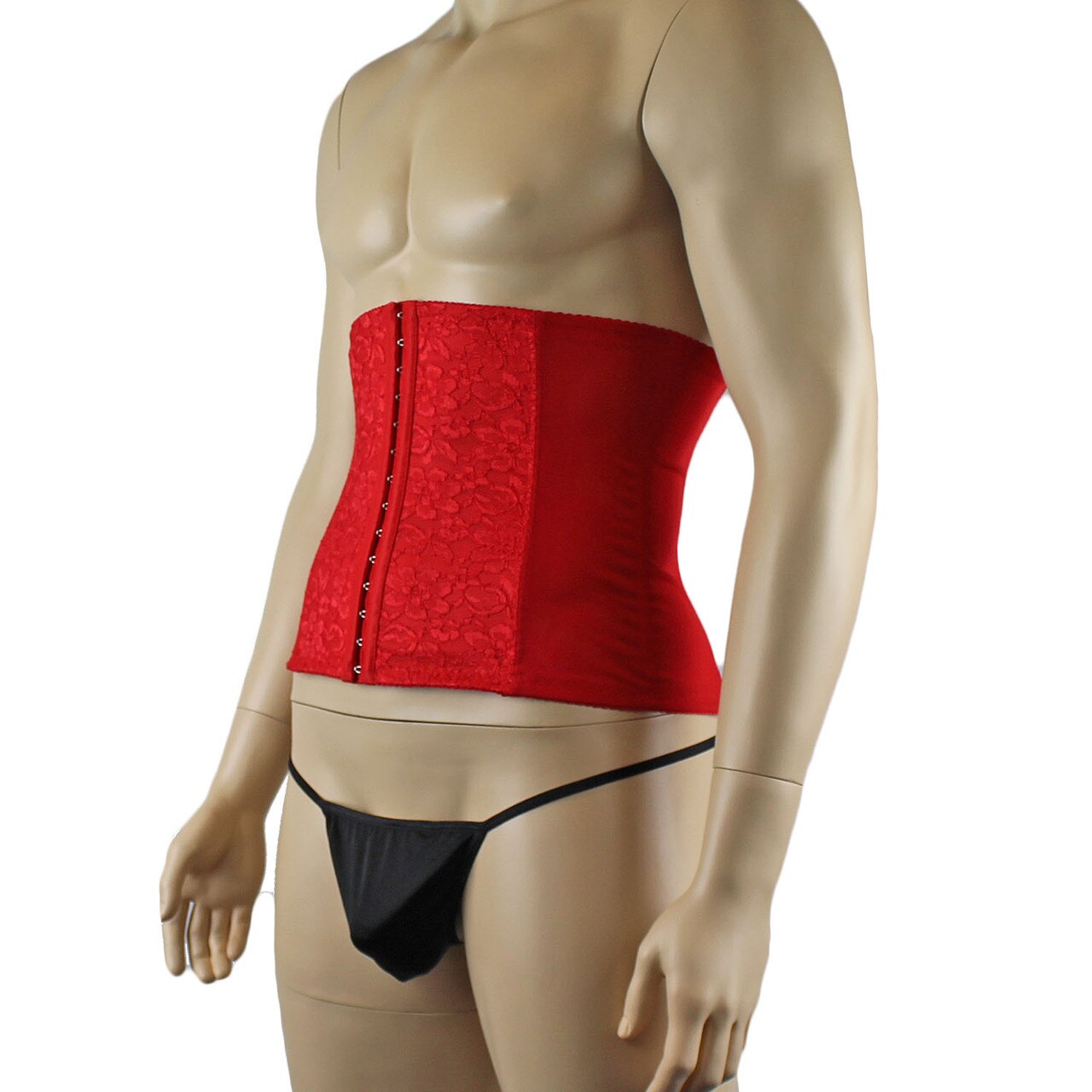 Mens and Womens Bustier Waist Cincher Corset Red