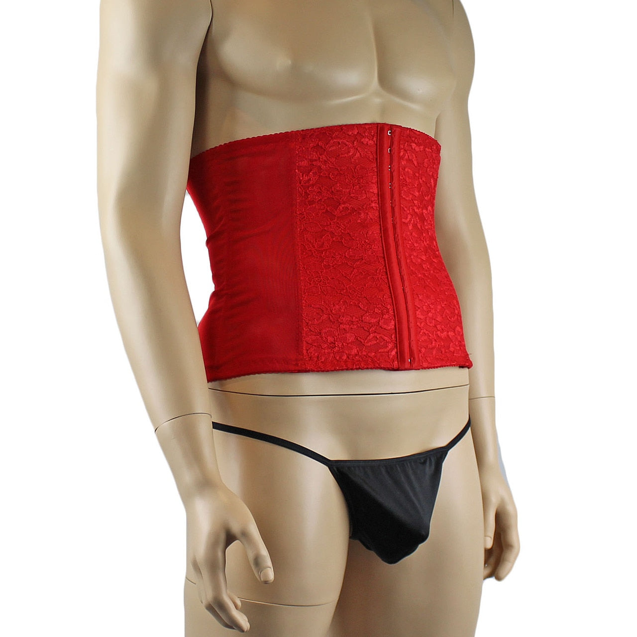 Mens and Womens Bustier Waist Cincher Corset Red