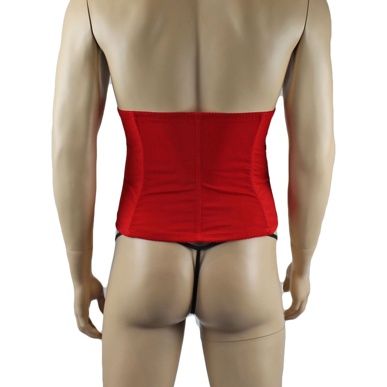 Mens and Womens Bustier Waist Cincher Corset Red