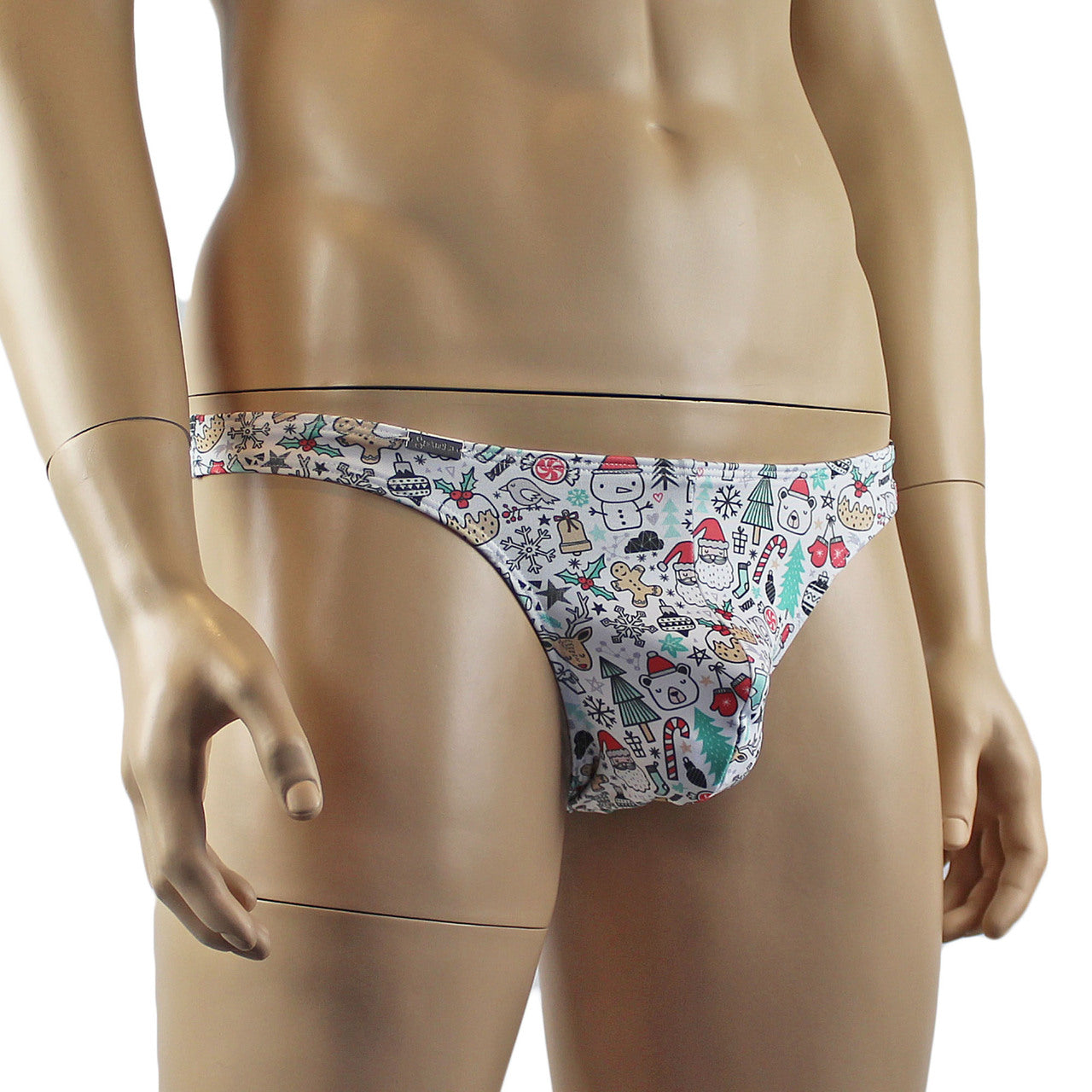 Mens Christmas Holiday Gift Wrap G string Thong Xmas Underwear