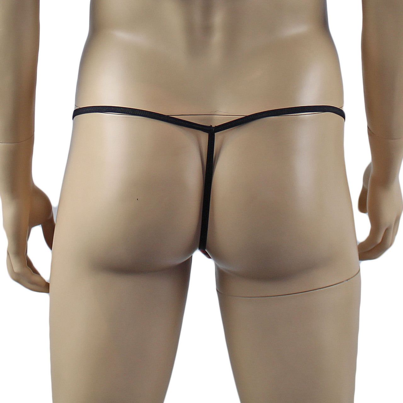 Mens Dazzle Leopard Print Pouch G string Red