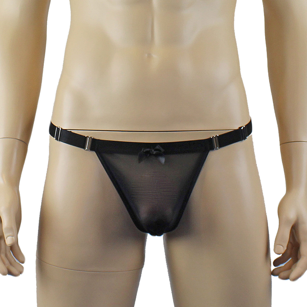 Mens Exotic Sheer Mesh Bra Top & G string - Sizes up to 3XL (black plus other colours)