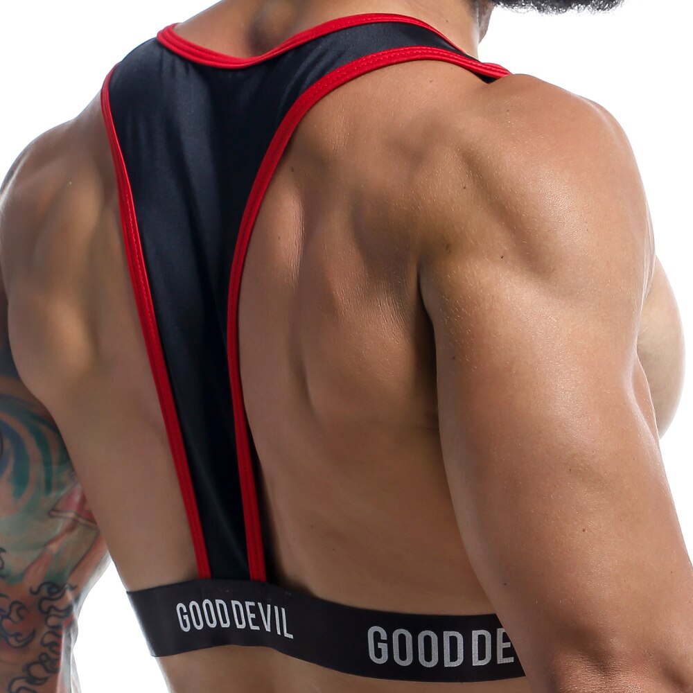 Mens Good Devil V Front Harness Black
