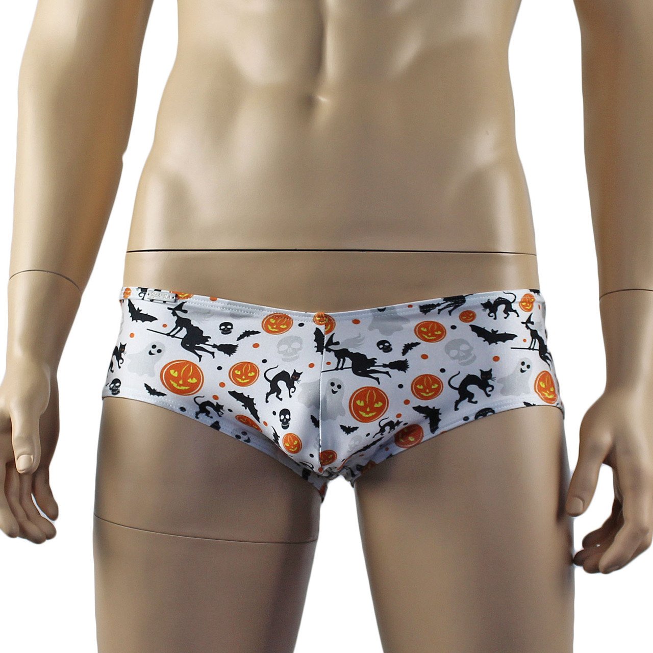 SALE - Mens Halloween Fun Boxer Briefs Underwear, Pumpkins, Witches, B