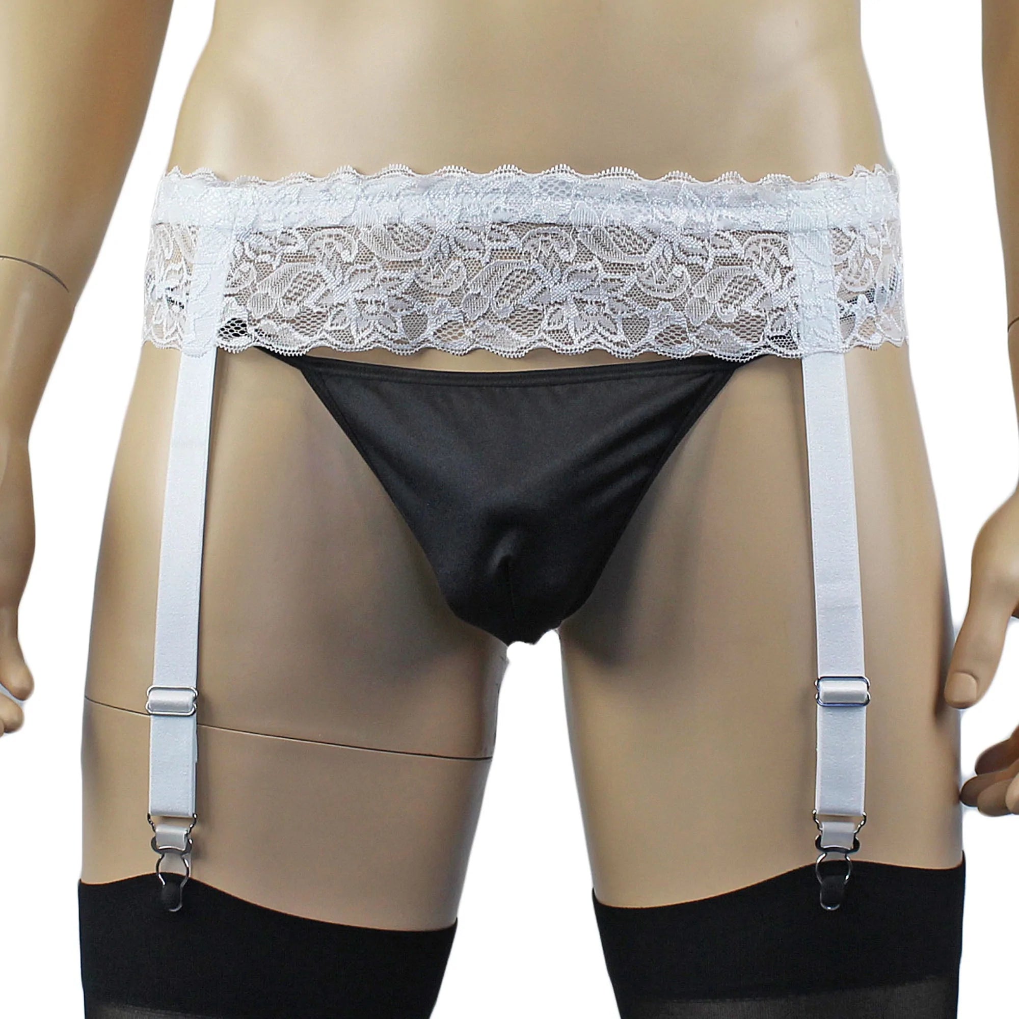 SALE - Mens Joanne Lace Garter Belt Mens Lingerie and Underwear White SALE - Mens Joanne Lace Garter Belt Mens Lingerie and Underwear White