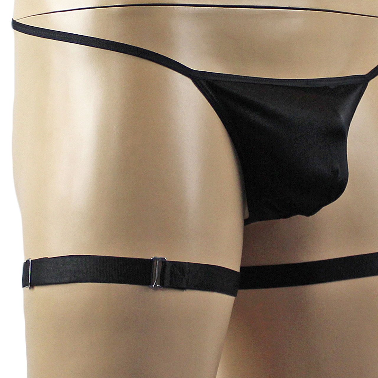Mens Underwear Adjustable Leg Garters Black