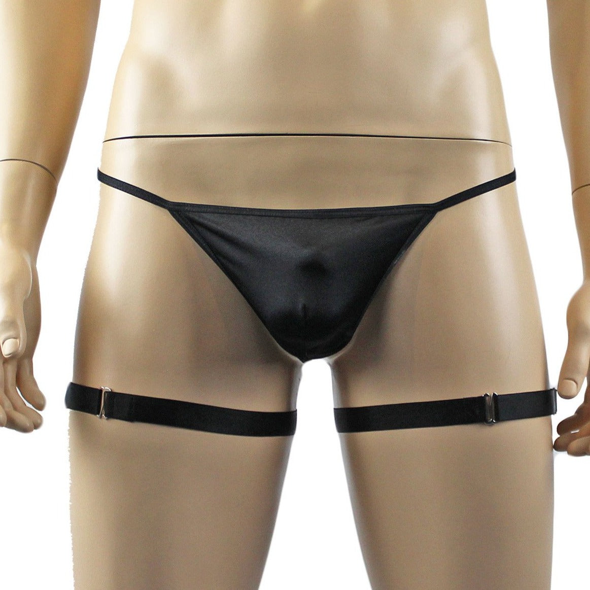Mens Underwear Adjustable Leg Garters Black