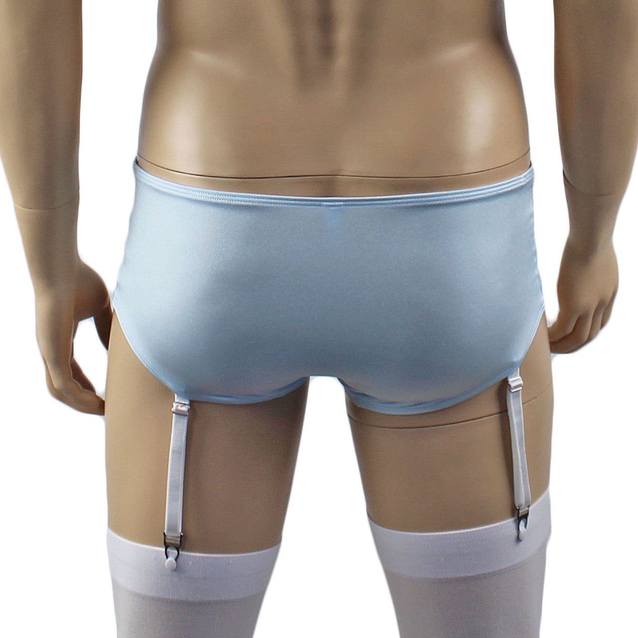 Mens Luxury Boxer Brief with Detachable Garters and Stockings (light blue plus other colours)