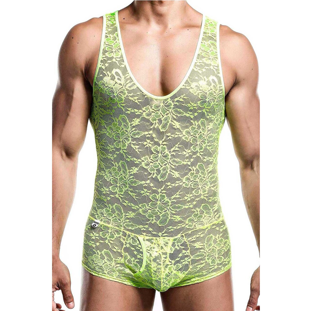 SALE - Male Basics Mens Lace Bodysuit Lime
