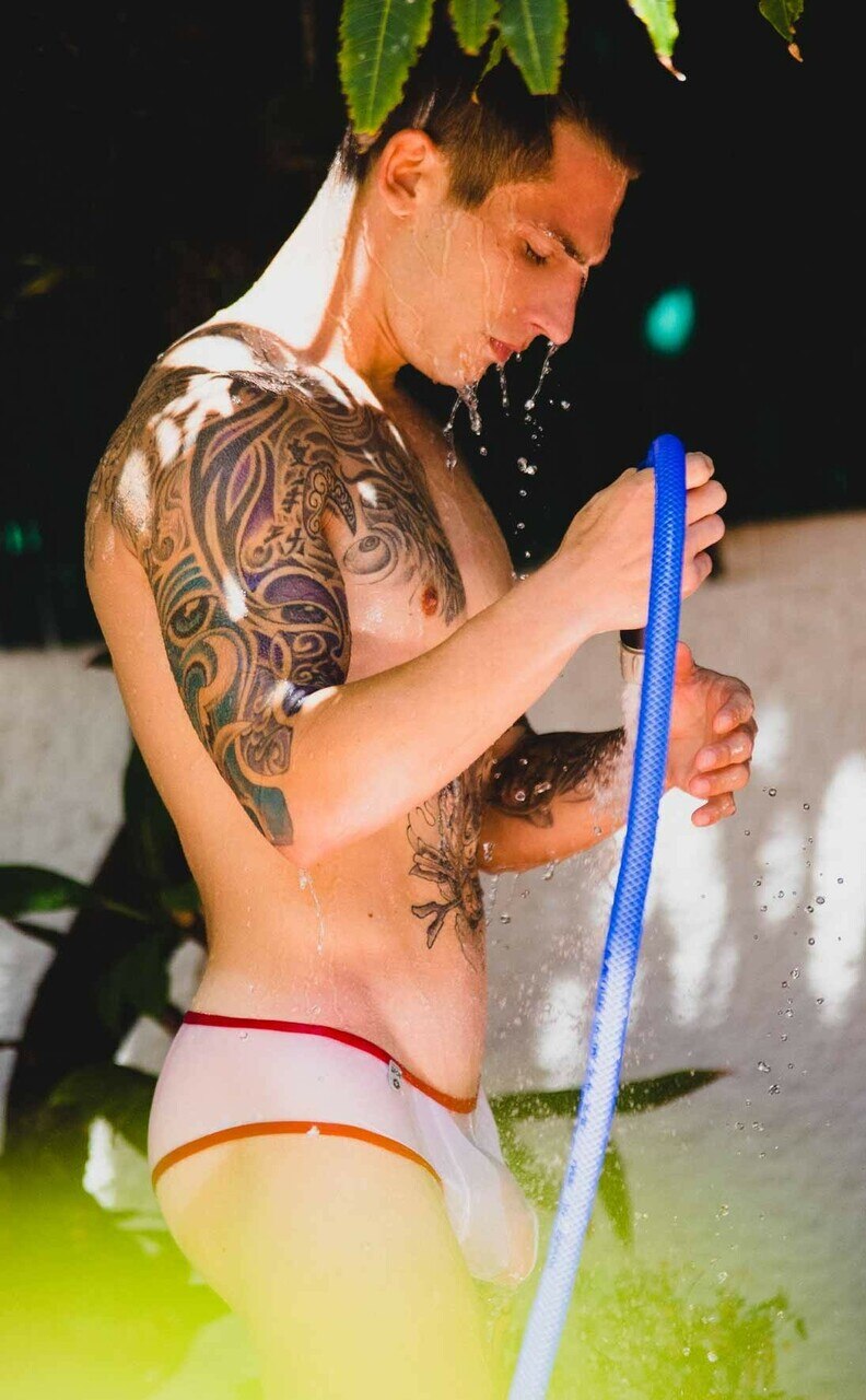 Mens Sheer Mesh Cheek Boxer Brief White