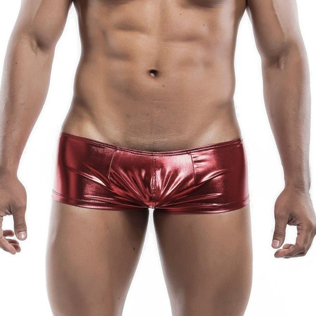 Malebasic Mens Metallic Shorts Red