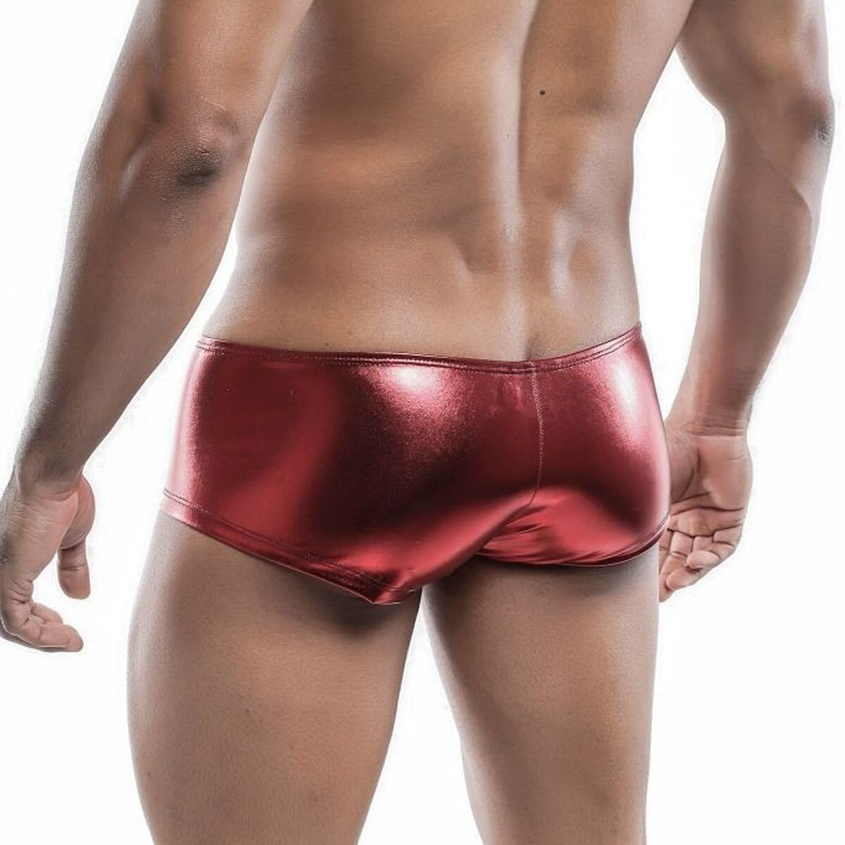 Malebasic Mens Metallic Shorts Red
