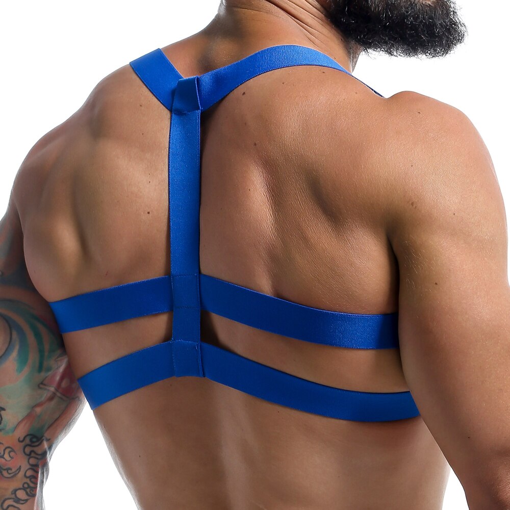 Mens Wide Elastic Harness Blue