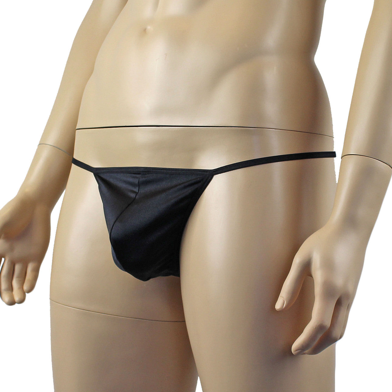 Mens Mick Keep It Simple Lycra Pouch G string Black with Thin Elastic Black