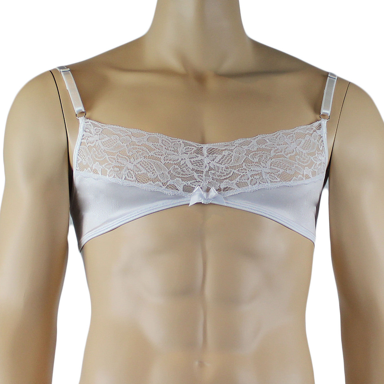 Male Romance Stretch Spandex Bra, Briefs & Garterbelt (white plus other colours)